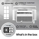 Air Conditioner 6,000 BTU 115-Volt Window Air Conditioner Cools 250 sq. ft with Remote in White