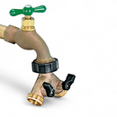 GREENWOOD Dual-Flow Two-Way Y-Hose Connector, Connects Two Hoses to One Faucet, Aluminum with Stainless Steel Valves