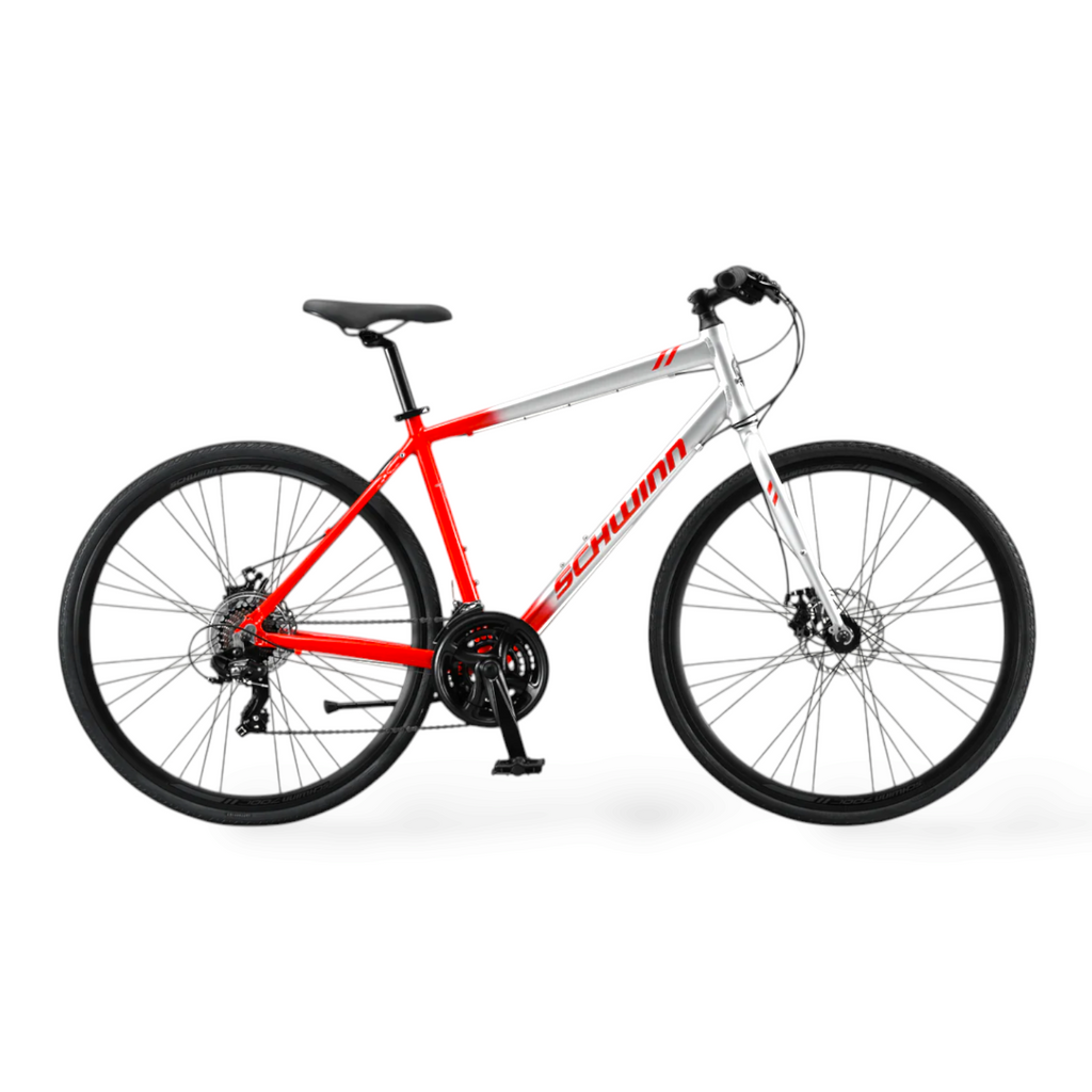 Schwinn Men's Circuit Hybrid Bike - Silver/Red Schwinn Men's Circuit Hybrid Bike - Silver/Red