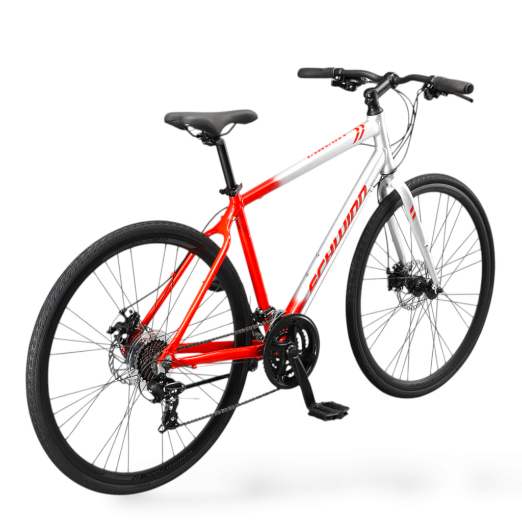 schwinn men's voyager 3 700c wheel hybrid bicycle Schwinn Men's Circuit Hybrid Bike - Silver/Red