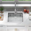 Attop Handmade Stainless steel 28 in. Single Bowl Top Mount Scratch-Resistant Nano Drop-in Kitchen Sink With Bottom Grid