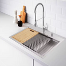 Zero Radius 33 in. Drop-In 50/50 Double Bowl 18 Gauge Stainless Steel Kitchen Sink with Accessories