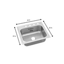 Elkay Pergola 25 in. Drop-in Single Bowl 20-Gauge Stainless Steel Kitchen Sink Only