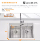 Zero Radius 33 in. Drop-In 50/50 Double Bowl 18 Gauge Stainless Steel Kitchen Sink with Accessories