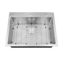 Attop Handmade Stainless steel 28 in. Single Bowl Top Mount Scratch-Resistant Nano Drop-in Kitchen Sink With Bottom Grid