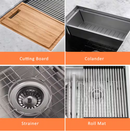Zero Radius 33 in. Drop-In 50/50 Double Bowl 18 Gauge Stainless Steel Kitchen Sink with Accessories