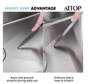Attop Handmade Stainless steel 28 in. Single Bowl Top Mount Scratch-Resistant Nano Drop-in Kitchen Sink With Bottom Grid