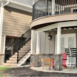Enhance Your Home's Curb Appeal with the Tuscany 8 ft. x 36 in. Textured Black Aluminum Rail Kit Stair