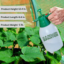 0.5 gallon handheld pump sprayer size chart with height and width dimensions 