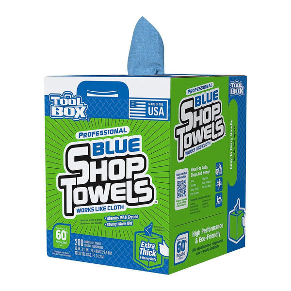 TOOLBOX Big Grip Bucket Refill, 10"x12" Blue Shop Towels Refill, 200-Count