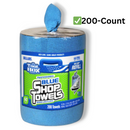 TOOLBOX Big Grip Bucket Refill, 10"x12" Blue Shop Towels Refill, 200-Count