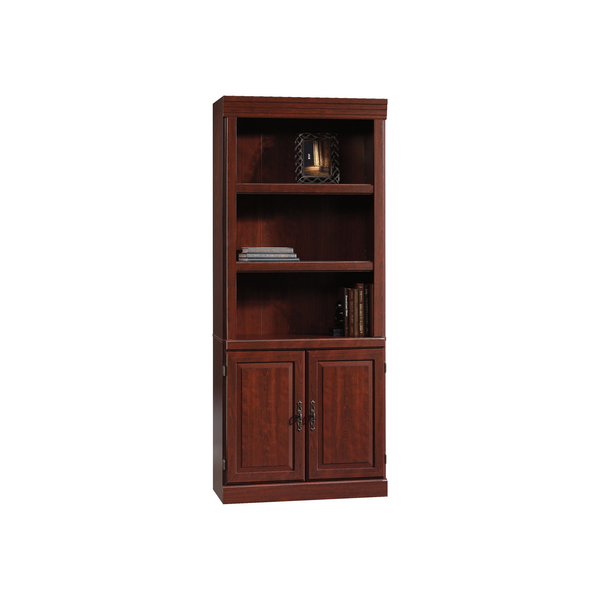 Sauder Heritage Hill 71 1/4"H 3-Shelf Bookcase With Doors, Cherry/Dark Finish