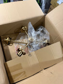 Bistro 6-Light Satin Brass Chandelier with LED Bulbs Included C3766SWSBR