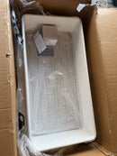 Eridanus Denbigh White Fireclay 36 in. x 18 in. Farmhouse Apron Single Bowl Kitchen Sink with Bottom Grid and Basket Strainer (Local Pickup Only)