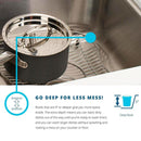 25 inch single bowl kitchen sink with spacious deep basin design