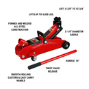 2 ton floor jack with 4000 lbs capacity and 5 to 12 inch lifting range specification display