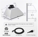 30 inch stainless steel range hood installation dimensions and measurement diagram