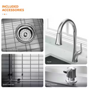 33 inch drop-in kitchen sink with pull-down faucet