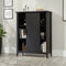 Sauder Summit Station 52"H Bookcase With Sliding Door, Raven Oak