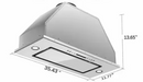 36 inch built in range hood with modern stainless steel design