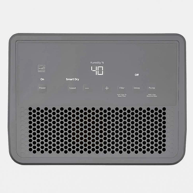 GE 50-Pint Dehumidifier with Built-in Pump for Basement, Garage or Wet Rooms up to 4500 sq. ft. in Grey, ENERGY STAR