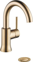 Delta Trinsic Single Hole Bathroom Faucet with Swivel Spout and Metal Push-Pop Drain
