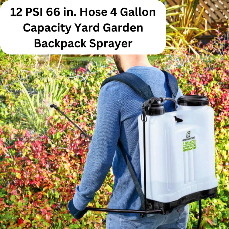 best backpack garden sprayer Backpack Sprayer 4 Gallon Capacity 12 PSI 66 inch Hose Yard Garden Sprayer Kit with 4Nozzles for Different Applications