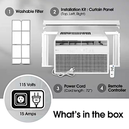 Air Conditioner 6,000 BTU 115-Volt Window Air Conditioner Cools 250 sq. ft with Remote in White
