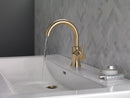 Delta Trinsic Single Hole Bathroom Faucet with Swivel Spout and Metal Push-Pop Drain