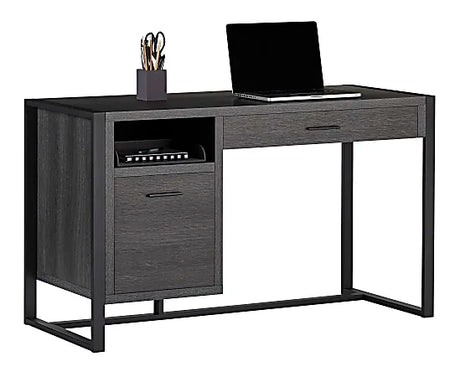 RealSpace DeJori 51" W Writing Computer Laptop Desk, Charcoal.