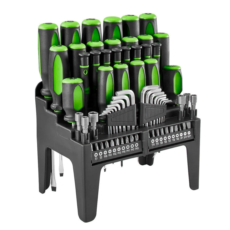 PITTSBURGH 70-Piece Screwdriver Set with Comfort-Grip Handles, Magnetic Tips & Storage Rack – Chrome Vanadium Tools for Home, DIY & Professional Use