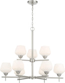 Minka Lavery 2179-84 Camrin Chandelier, 9-Light, 540 Total Watts, 31-in H x 26.88-in W, Brushed Nickel
