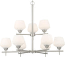 Minka Lavery 2179-84 Camrin Chandelier, 9-Light, 540 Total Watts, 31-in H x 26.88-in W, Brushed Nickel