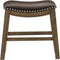 Homelegance 18-Inch Dining Height Wooden Bar Stool Saddle Seat Barstool, Brown