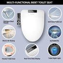 Bidet Toilet Seat, Electric Bidet with Heated Toilet Seat, Instant Warm Water & Air Drying, Temperature Adjustable, Side Panel Control, Display Screen, Night Light, Elongated