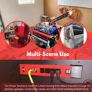Magnetic Power Strip 5 Outlet Heavy Duty Metal Housing With 2 USB Ports_Red