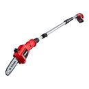Battery powered pole saw full length view 9 ft reach extension tree pruning tool cordless design
