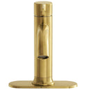 Brushed gold faucet finish close-up
