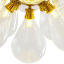 Clear swirled bubble glass chandelier shade