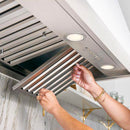 Dishwasher safe stainless steel baffle filters on GE insert range hood