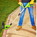 Electric Grass Trimmer providing precise lawn edging and grass trimming around walkways - Side View
