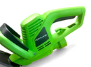 Electric hedge trimmer handle with safety switch ergonomic grip and corded power control design