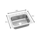Elkay 25 inch drop in kitchen sink dimensions and single bowl design