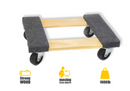 Moving Dolly 18 x 12 in Hardwood Swivel Casters Mover, 1000 lbs Capacity Furniture Dolly.