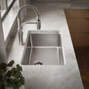 Front view of KOHLER Provo stainless steel sink
