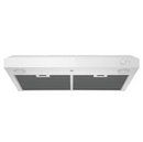 GE 30 inch white under cabinet range hood 