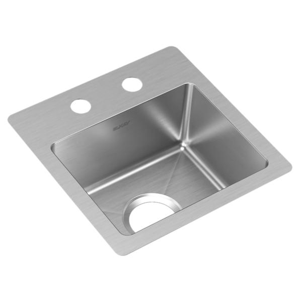 Sink ElkayCrosstown 15 in. Drop in/Undermount Single Bowl Stainless Steel 20 Gauge Bar Sink