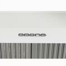 Hand pressing Café range hood control button showing easy user operation and smart kitchen use