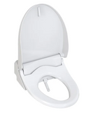 Heated elongated bidet toilet seat with adjustable warm water wash - Open Seat View