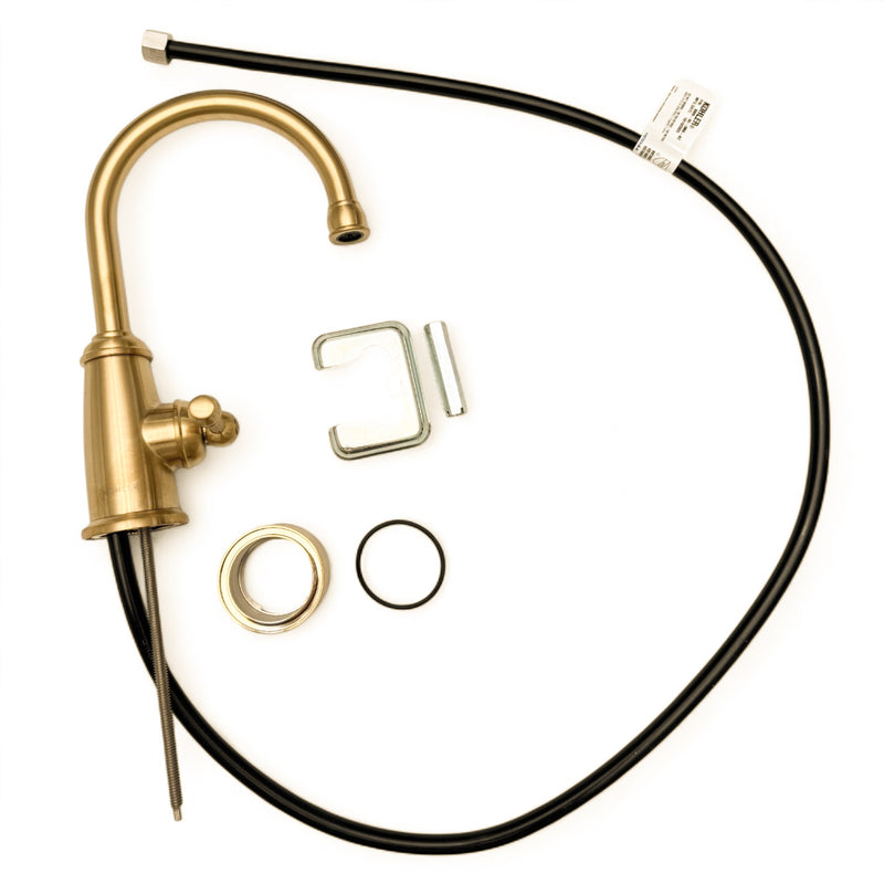 Wellspring  1.5 GPM Single Hole Cold Water Dispenser, Gooseneck Beverage Faucet, Single Hole Deck Mount, Solid Brass in Vibrant Brushed Moderne Brass